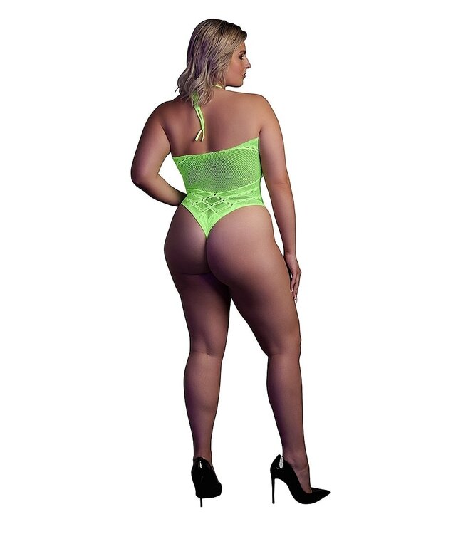 Ouch! Glow in the Dark Neon-Lingerie Neckholder in Grün – Auffällig & UV-Aktiv für Partys!