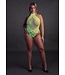Ouch! Glow in the Dark UV-Activated Halter Neck Bodysuit - Neon Green & Pink Available!