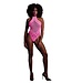 Ouch! Glow in the Dark Plus Size Neonroze UV-Actieve Body Met Halternek | Elastaan & Nylon