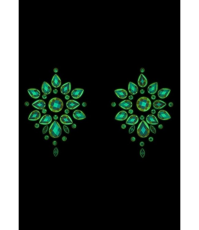 Ouch! Glow in the Dark Glamouröse Körperschmuck-Sticker Nippel | Glitzer & Glow im Dunkeln