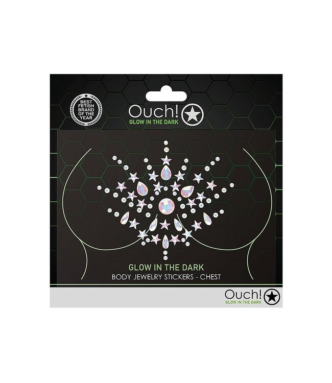 Ouch! Glow in the Dark Leuchtende Bling-Sticker für Brüste – Glamour für jeden Anlass