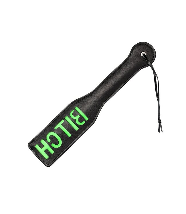 Ouch! Glow in the Dark Au! Glow Neon Bondage Paddle Met Fluorescerend Design En Omgekeerd Tekst