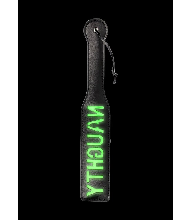 Ouch! Glow in the Dark Neon Green Naughty Glow Paddle – Playful Glow in the Dark Bondage