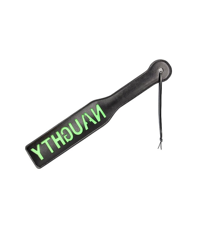 Ouch! Glow in the Dark Neon Green Naughty Glow Paddle – Playful Glow in the Dark Bondage