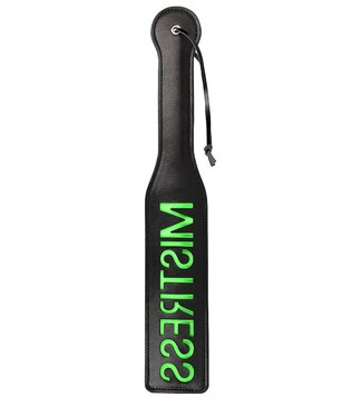 Ouch! Glow in the Dark Ouch! Shots Bondage Peddel Neon Groen Glow In The Dark Met Omgekeerde Tekst
