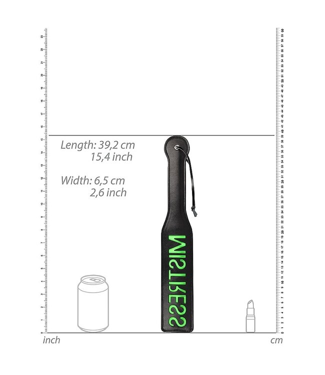 Ouch! Glow in the Dark Mistress Paddle - Glow In The Dark Neon Green Bondage by Ouch! Shots