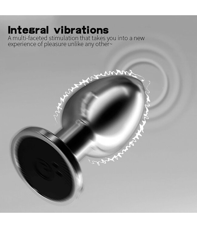 Stalen Vibrerende Butt Plug Medium Met Afstandsbediening En 7,9 Cm Lengte
