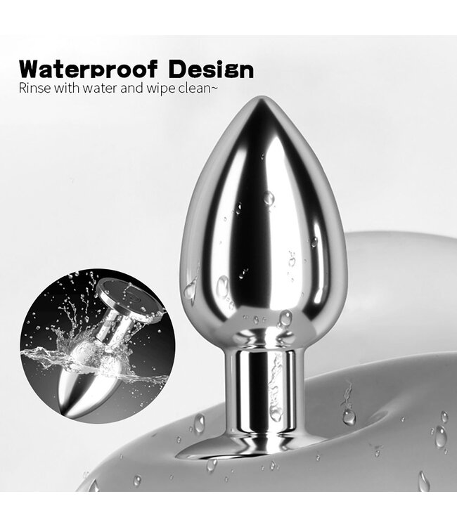 Stalen Vibrerende Butt Plug Medium Met Afstandsbediening En 7,9 Cm Lengte