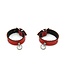 Lederen Mini Handboeien Met O-Ring Rood Verstelbaar Voor BDSM Bondage