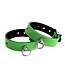 Lederen Mini Handboeien Zonder Ketting Met O-Ring Groen Voor BDSM