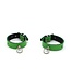 Lederen Mini Handboeien Zonder Ketting Met O-Ring Groen Voor BDSM