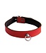 Echt Leren Mini O-Ring Halsband Rood | Verstelbare BDSM Collar 38-51 cm