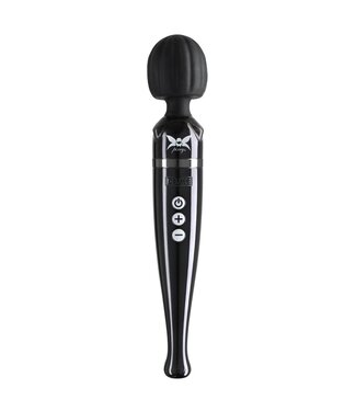 Pixey Pixey Deluxe Rechargeable Wand Vibrator - 5 Speeds, Black Chrome
