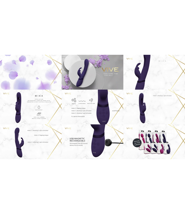 Vive VIVE MIKA Rabbit Vibrator | 3 Motoren, wasserdicht, USB & 10 Geschwindigkeiten