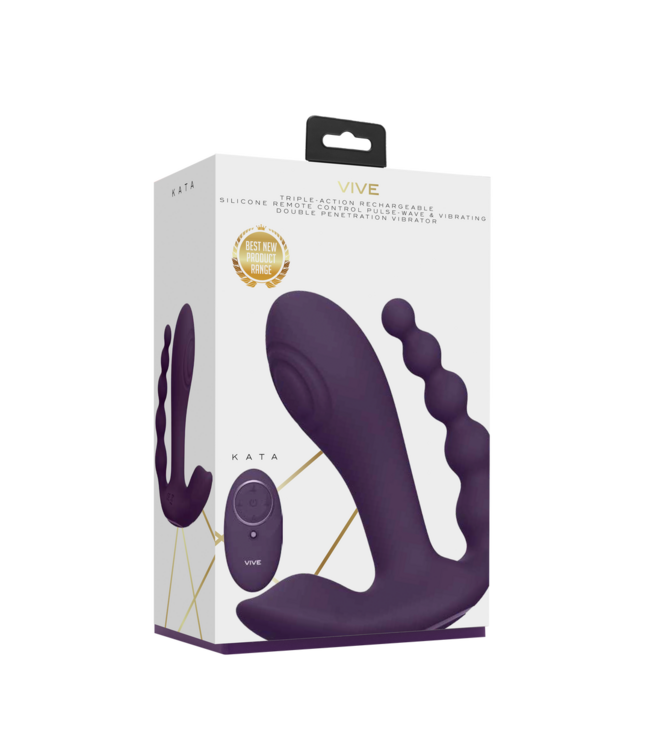 Vive Vive Tri-Motor Pulse Wave Vibrator Paars Met Afstandsbediening En USB