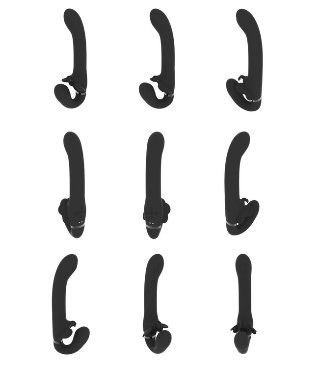 Vive Satu Strapless Strapon Black - Dual Vibe & Pulse Wave Pleasure Experience