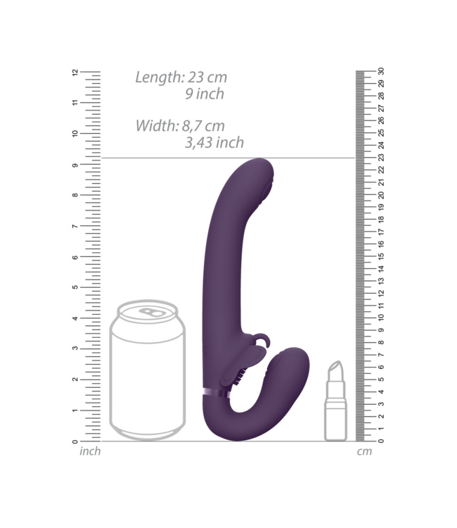 Vive Pulse-Wave Strapless Strap-On Met 3 F1 Motoren Paars – Vibratie & G-Spot Stimulatie