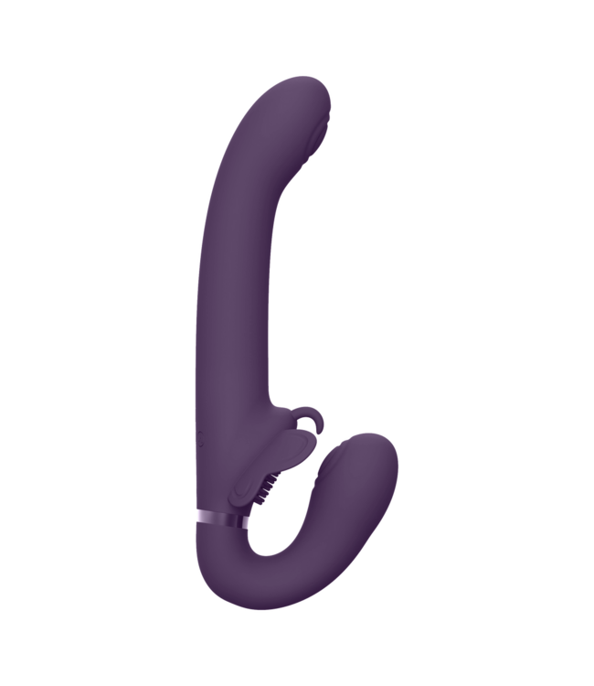 Vive Innovativer Strapless Strap-on in Lila – Pulsierende Freude für Paare