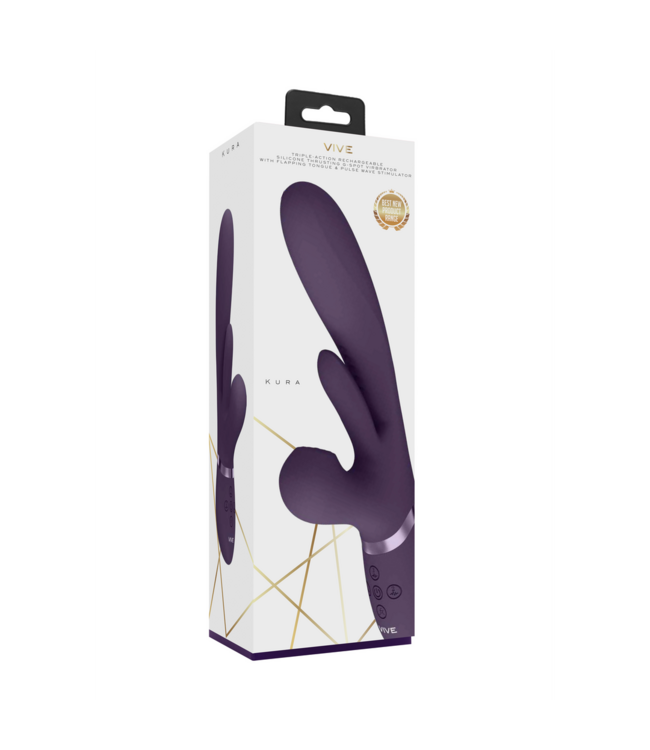 Vive Vive Tri-Action G-Spot Vibrator Paars – Stotend, Flapperend & Pulse