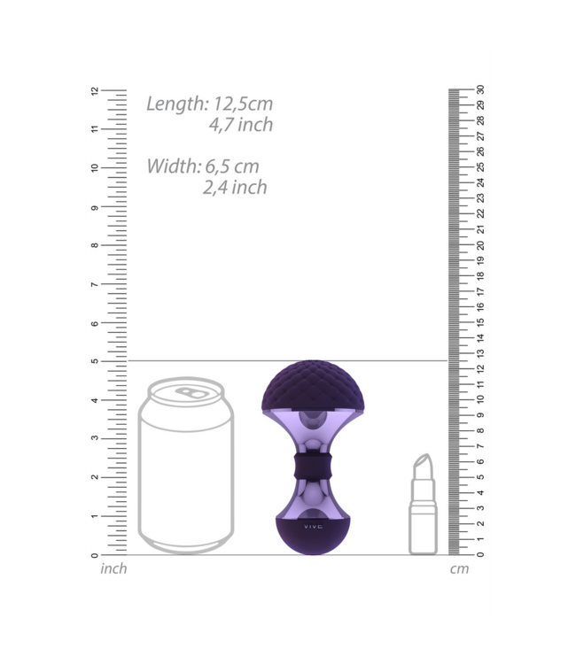 Vive Enoki Luxury Silicone Wand Massager - Waterproof & Flexible, Purple