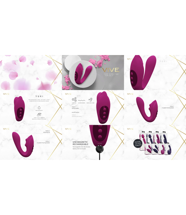 Vive Yuki Dual Motor G-Punkt-Vibrator – Rosa, wasserdicht, leistungsstark, 10 Stufen