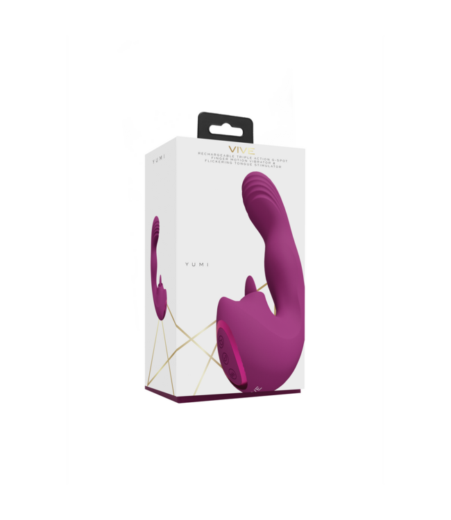 Vive Yumi Triple Motor G-Spot Vibrator & Tongue Stimulator - Pink Delight