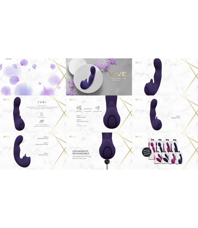 Vive Yumi G-Spot Vibrator - Triple Motor & Tongue Stimulator for Ultimate Pleasure