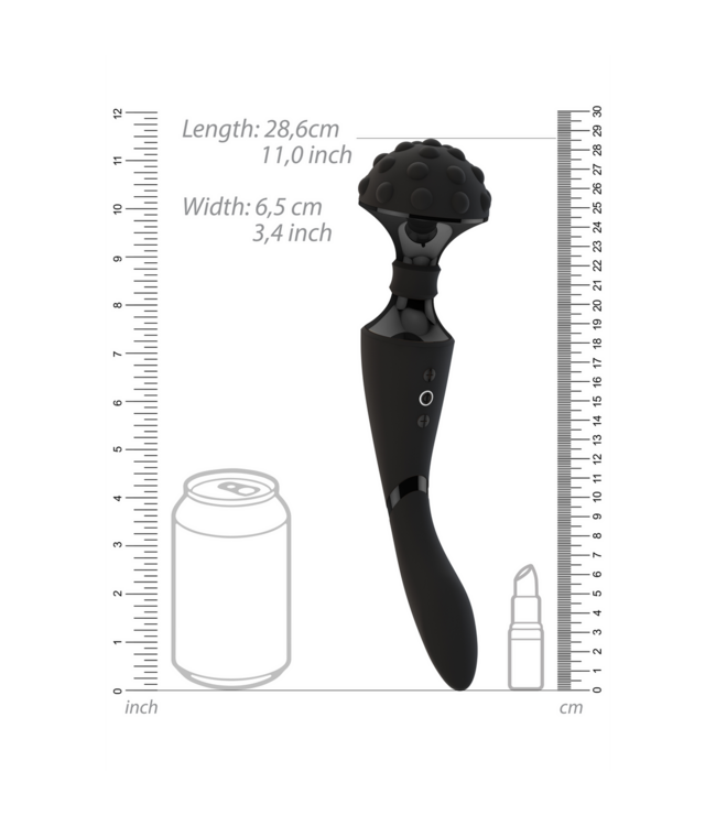 Vive Vive Shiatsu Wand Vibrator Zwart Met 10 Vibratiestanden En Waterdicht