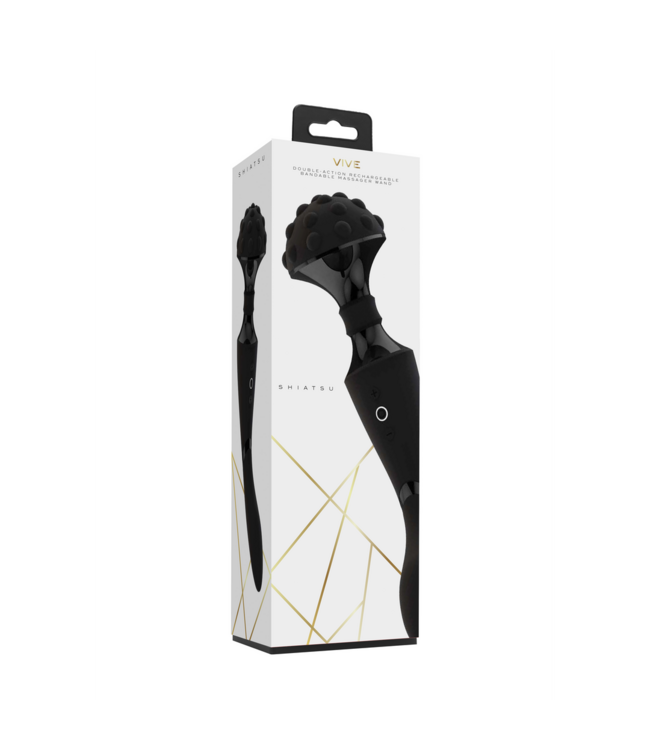 Vive Vive Shiatsu-Stabvibrator Schwarz – Luxuriös, vielseitig und wasserfest