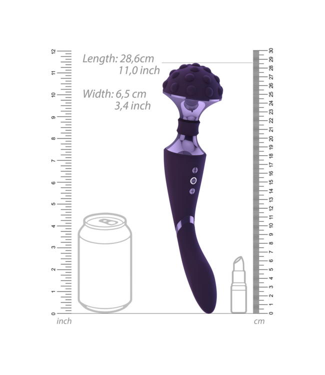 Vive Vive Paarse Shiatsu Massage Wand Met 24 Stimulatiepunten En 10 Vibraties