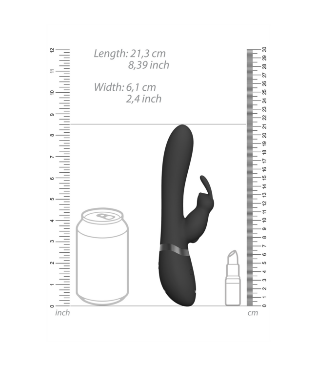 Vive Vive Inflatable Rabbit Vibrator Zwart Met 3 Motoren En USB Oplaadbaar
