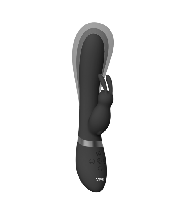 Vive Vive Inflatable Rabbit Vibrator Zwart Met 3 Motoren En USB Oplaadbaar
