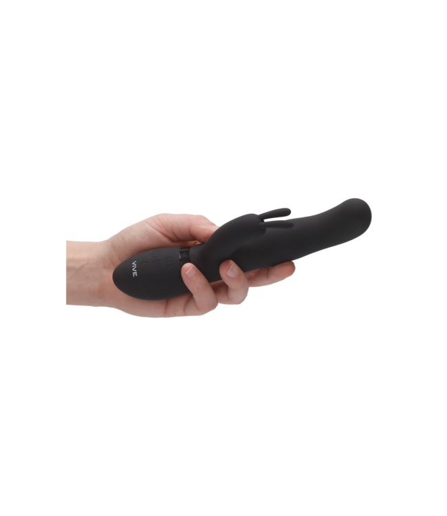 Vive Izara Rabbit Vibrator Schwarz – 10 Modi & Rotierender G-Punkt Schaft