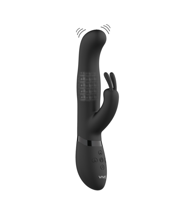 Vive Izara Rabbit Vibrator Schwarz – 10 Modi & Rotierender G-Punkt Schaft