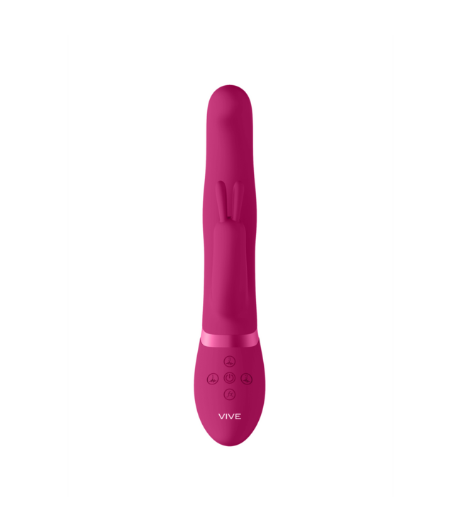 Vive Izara Pink 100% Silicone G-Spot Rabbit Vibrator with 360° Beads