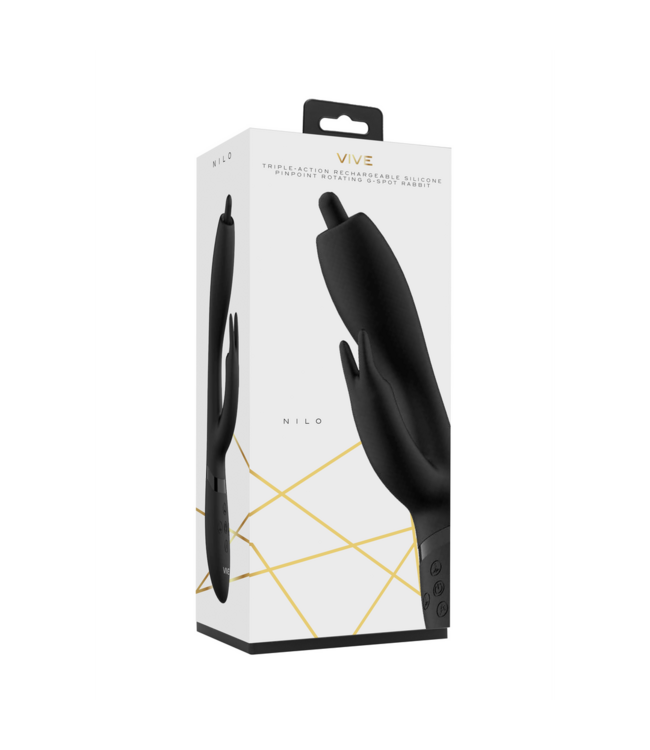 Vive Vive Nilo Pinpoint 360° Roterende G-spot Rabbit Vibrator Zwart