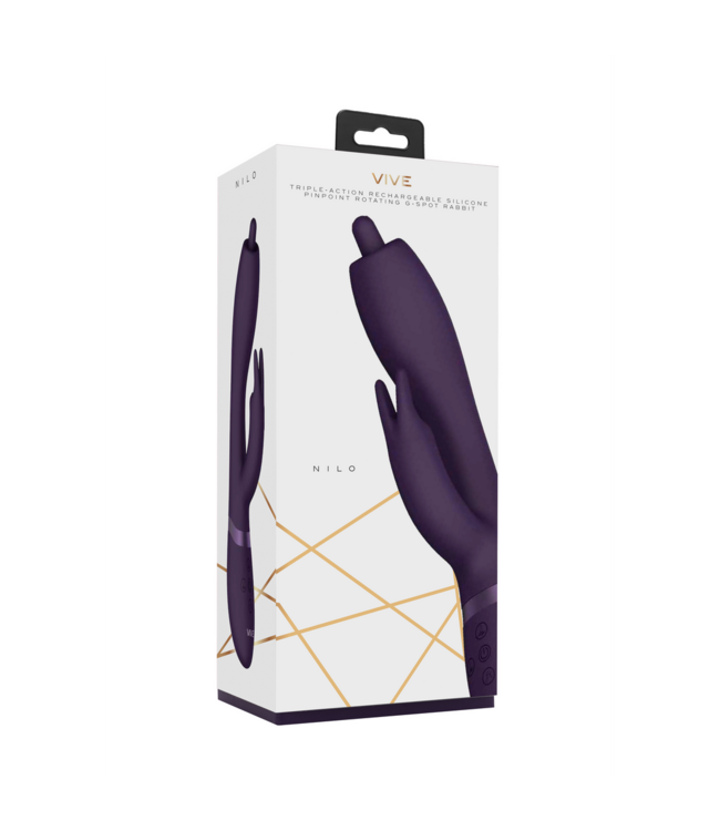 Vive Vive Pinpoint 360° Rotating G-spot Rabbit Met 10 Vibratiestanden En 3 Motoren Paars