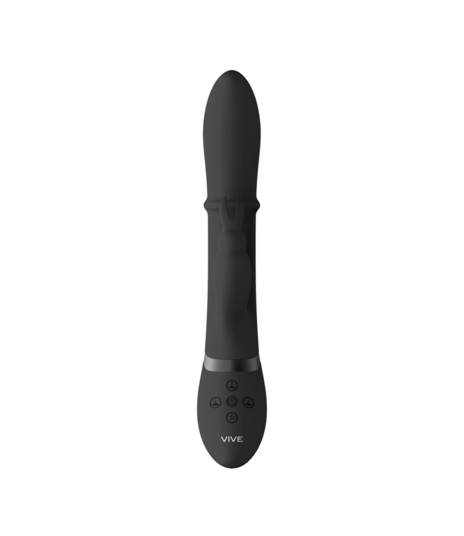 Vive Vive Eclipse Zwarte Oplaadbare Waterdichte G-Spot Rabbit Vibrator Met 10 Modi