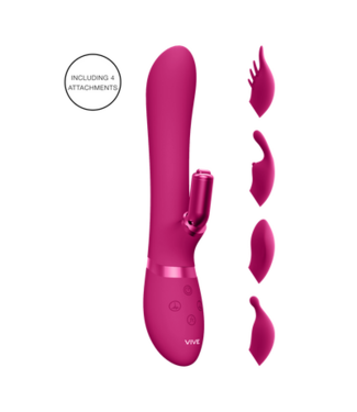 Vive Vive Chou Pink Luxury Vibrator - 3 Motors, 4 Sleeves, Waterproof