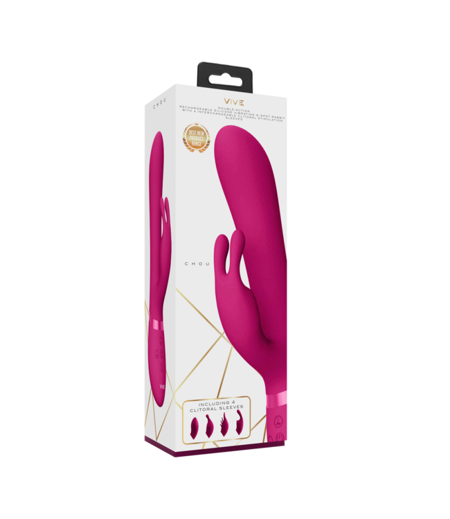 Vive Vive Luxe Multimotor Vibrator Roze Met 4 Verwisselbare Clitoris Sleeves