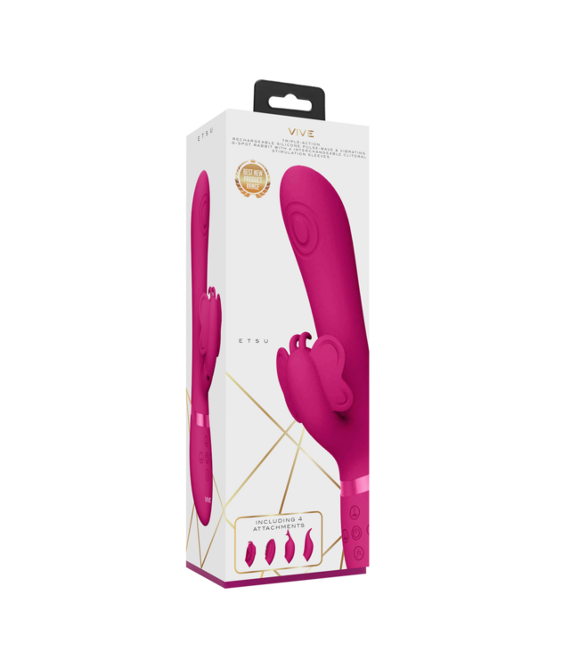 Vive Vive Etsu Luxe – Rosa Vibrator mit 3 Motoren & 4 Aufsätzen