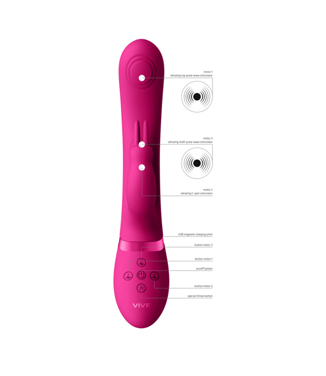 Vive Vive May Luxus Vibrator Rosa – 3 Motoren, 10 Geschwindigkeiten & G-Punkt Stimulation