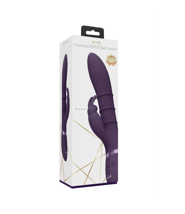 Vive Vive Sora Luxe Vibrator Paars Met 3 Motoren En Stimulerende Beweegbare Ringen
