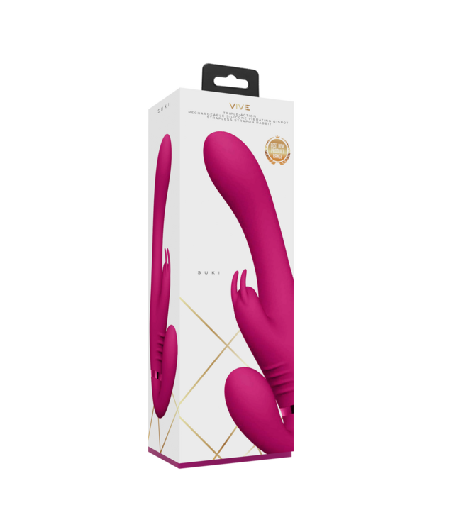 Vive Vive Duo Motor Strapless Strap-On Vibrator Roze Met 100+ Vibratiestanden