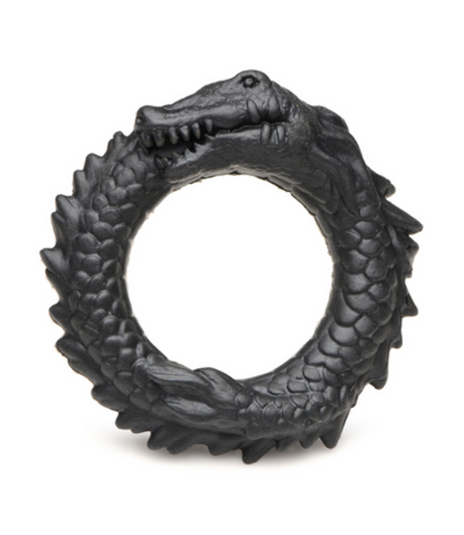 Creature Cocks Playful Black Caiman Silicone Penis Ring for Extra Pleasure - 7.6cm