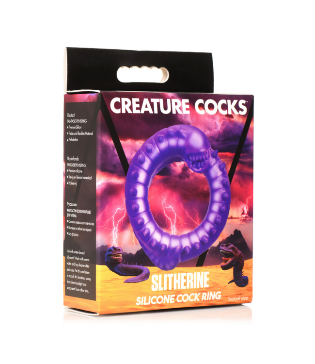Creature Cocks Paarse Slitherine C-Ring Siliconen Comfort Ring Met Stekels 7,5 cm