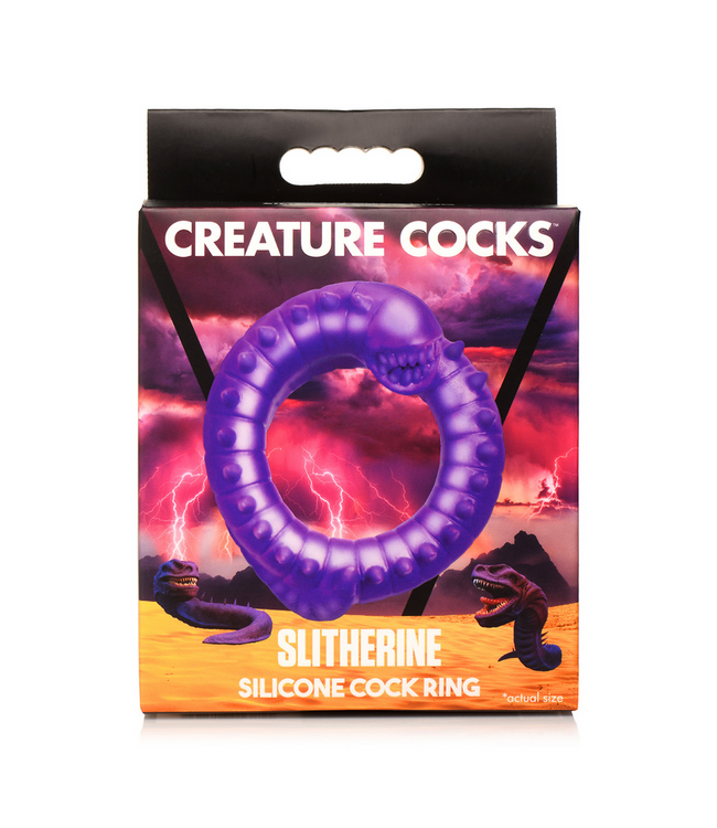 Creature Cocks Paarse Slitherine C-Ring Siliconen Comfort Ring Met Stekels 7,5 cm