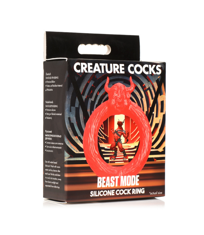 Creature Cocks Siliconen C-Ring 8,9 cm Rood - Comfortabele Elastische Cockring