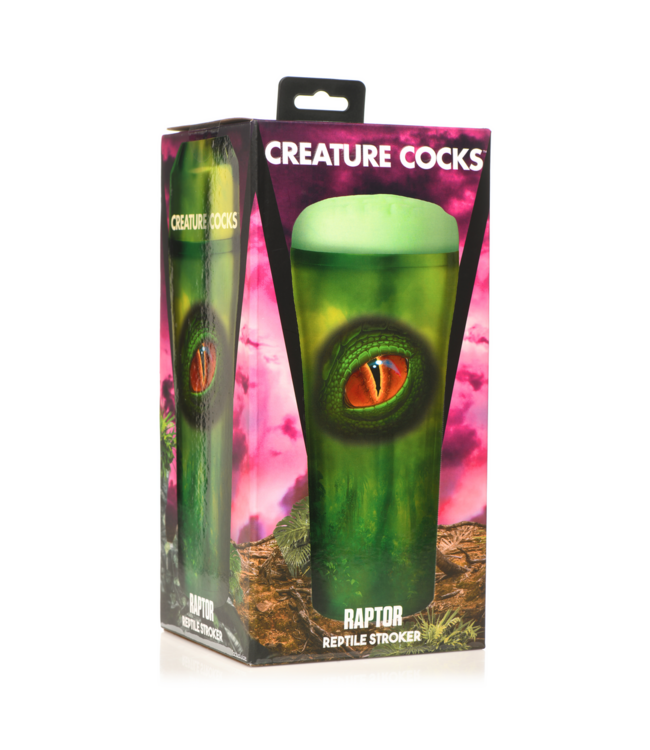 Creature Cocks Raptor Reptile Stroker Green - Textured Pleasure for Fantasy Lovers