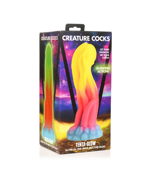 Creature Cocks Tentakel Glow Dildo 21,6 cm – Leuchtendes Silikon für Fantasiespiele